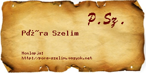 Póra Szelim névjegykártya